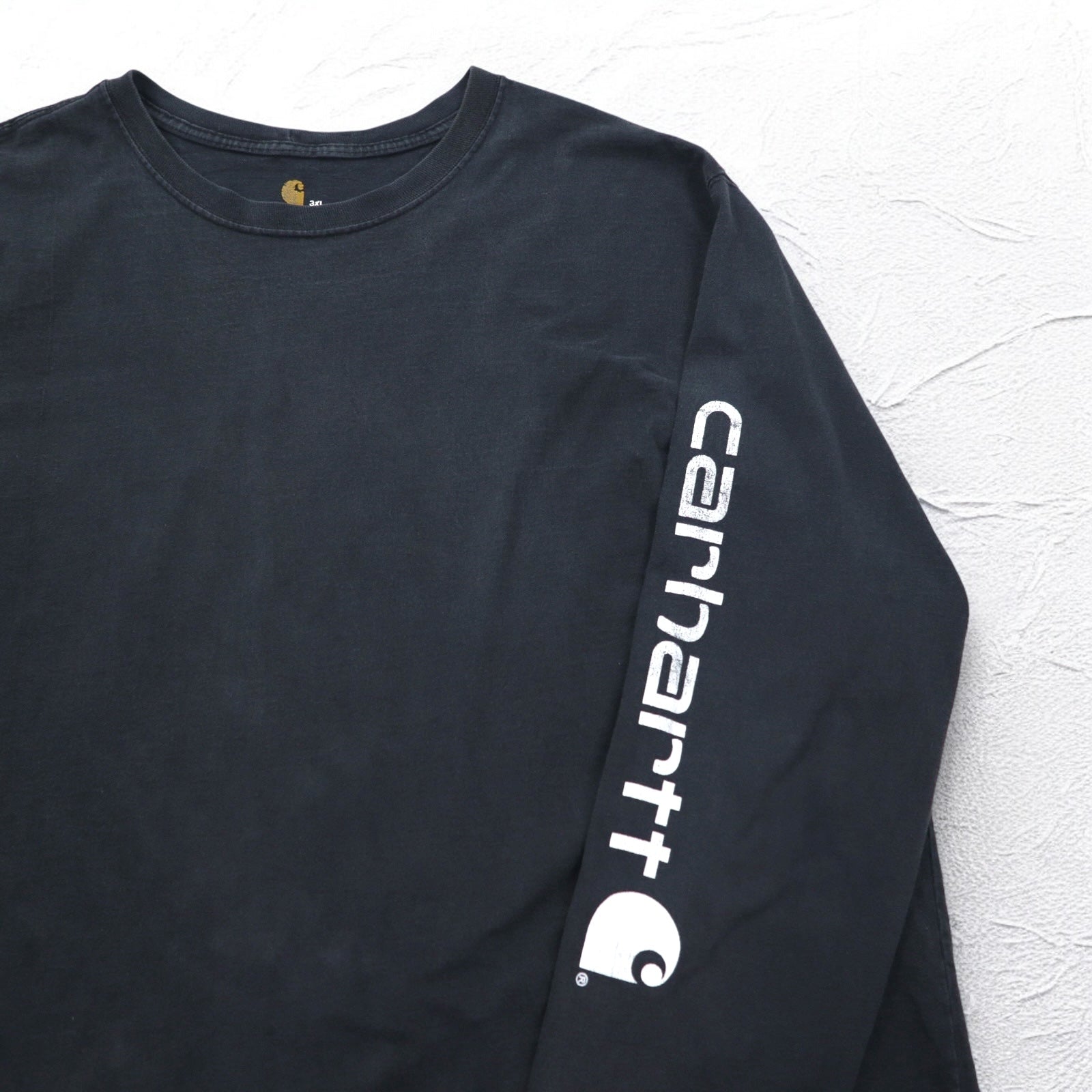 Carhartt T-shirt a maniche lunghe, taglia 3XL, vestibilità originale, colore nero, cotone, taglia grande