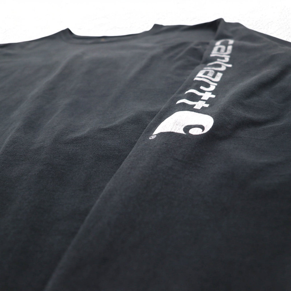 Carhartt T-shirt a maniche lunghe, taglia 3XL, vestibilità originale, colore nero, cotone, taglia grande