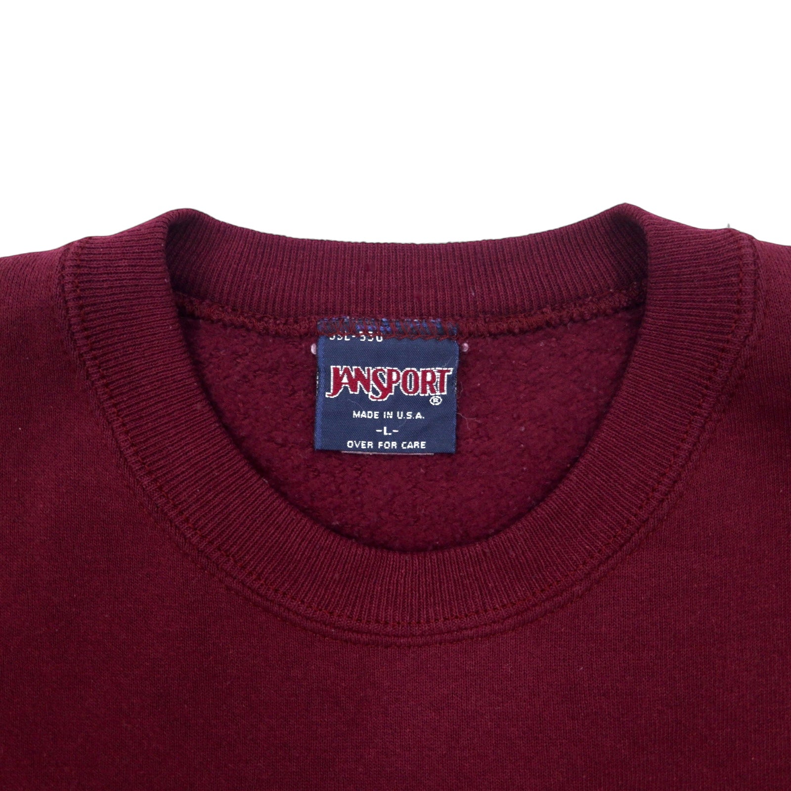 JAN SPORT Made in USA anni '90 Stampa College Felpa L Bordeaux Cotone HESSTON COLLEGE