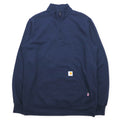 Carhartt Felpa girocollo a mezza zip, vestibilità ampia, taglia M, blu navy, cotone ignifugo CAT3 Flame-Resistant Force Loose Fit Midweight Mock Neck Sweatshirt TS5028-FRM
