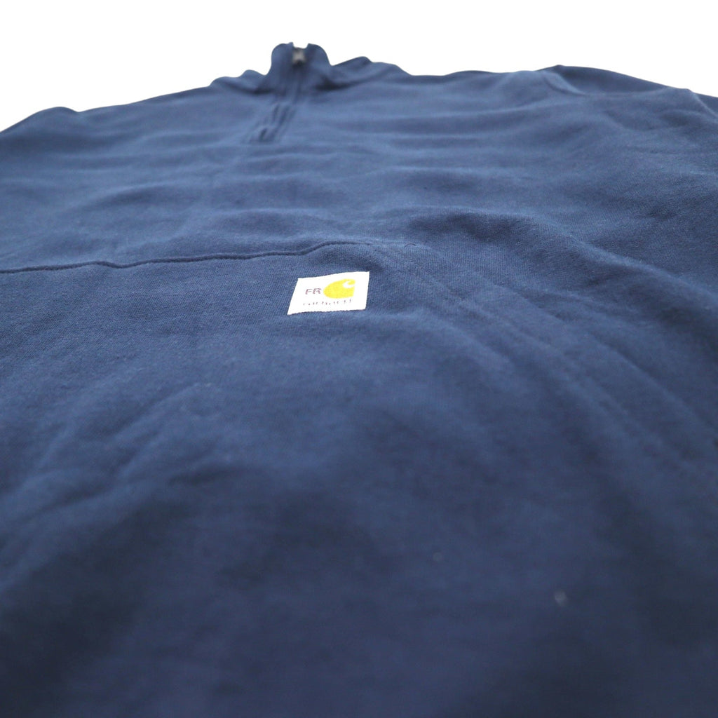 Carhartt Felpa girocollo a mezza zip, vestibilità ampia, taglia M, blu navy, cotone ignifugo CAT3 Flame-Resistant Force Loose Fit Midweight Mock Neck Sweatshirt TS5028-FRM