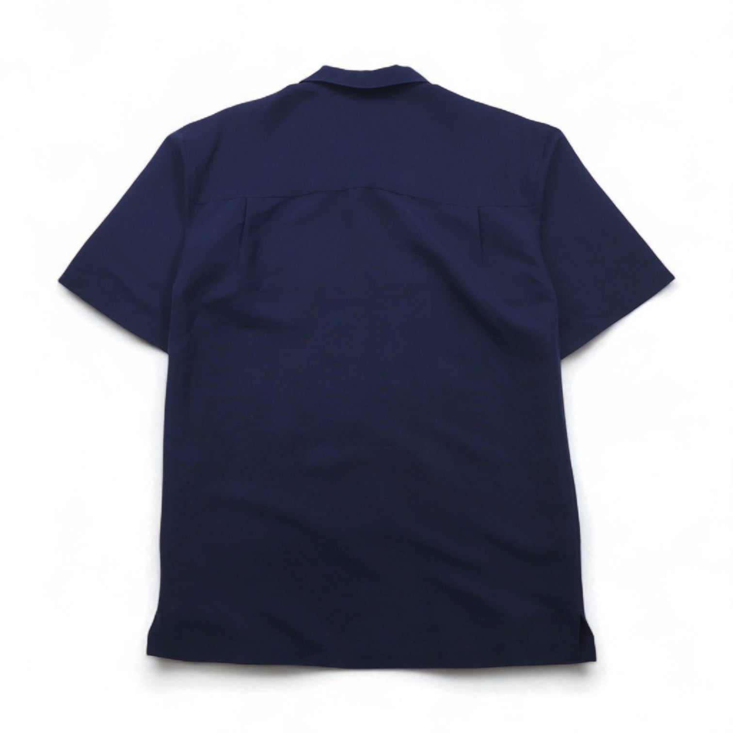 GEORGE Camicia a maniche corte con colletto aperto, vestibilità squadrata, taglia L, blu navy, in rayon e poliestere.