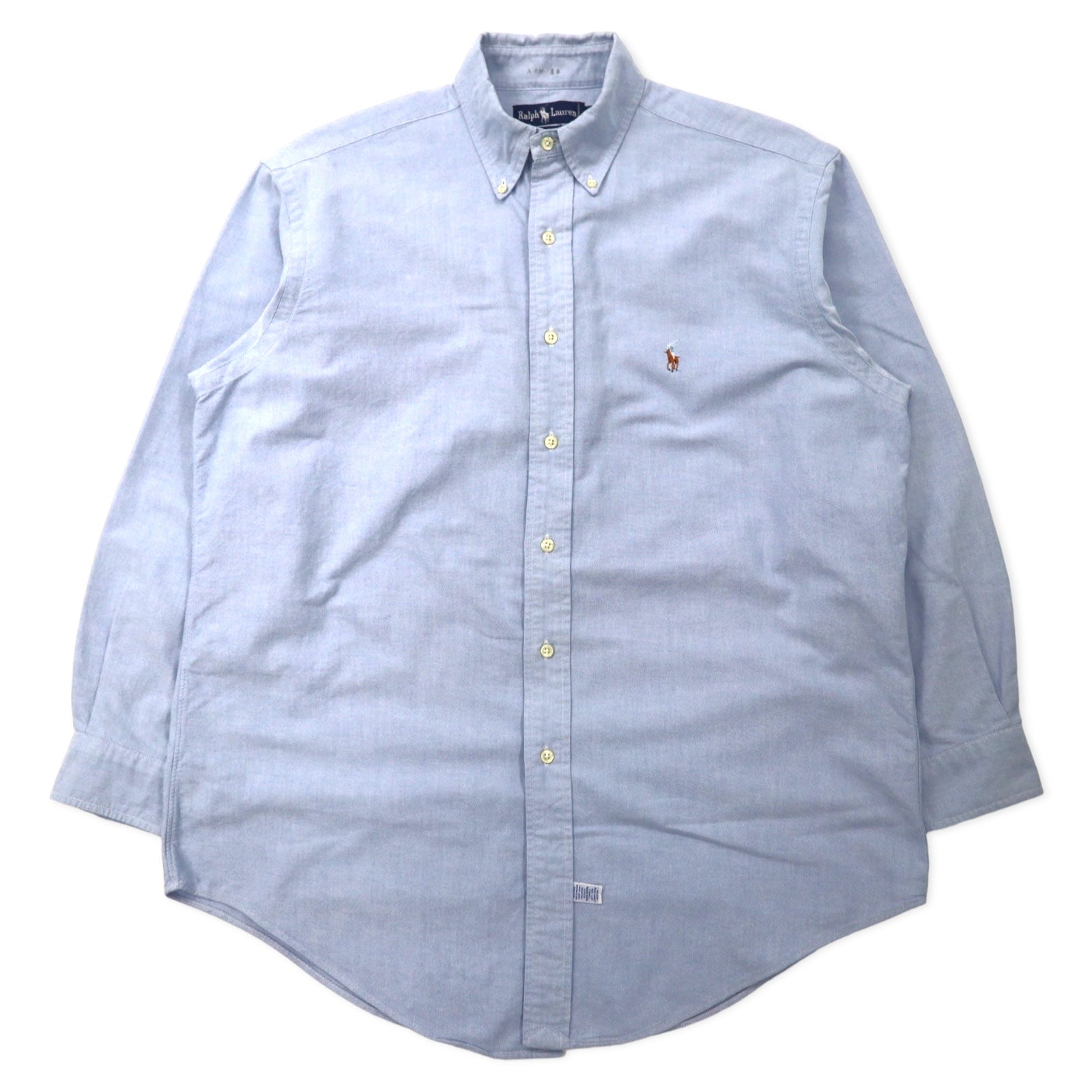 Ralph Lauren オックスフォード ボタンダウンシャツ 15 1/2-32 ブルー コットン スモールポニー刺繍 YARMOUTH