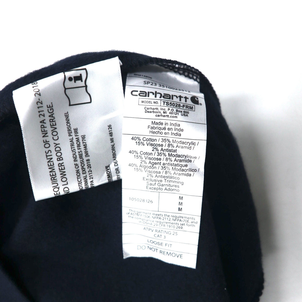 Carhartt Felpa girocollo a mezza zip, vestibilità ampia, taglia M, blu navy, cotone ignifugo CAT3 Flame-Resistant Force Loose Fit Midweight Mock Neck Sweatshirt TS5028-FRM