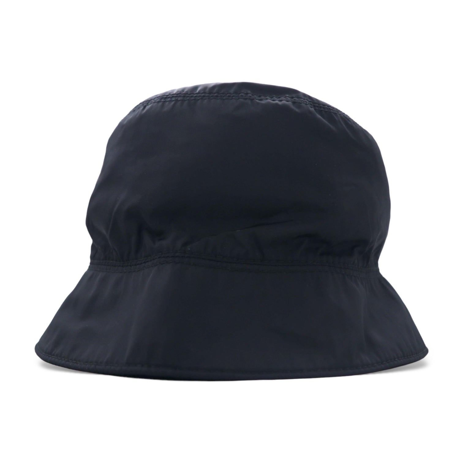 PRADA Cappello da pescatore made in Italy L Nylon con logo ricamato nero