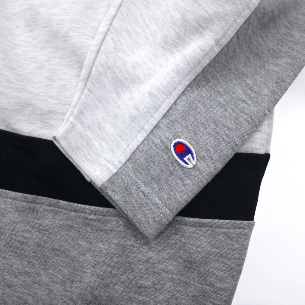 Champion 90年代 Vネック ラグラン スウェット 4XL グレー スクリプトロゴ ビッグサイズ
