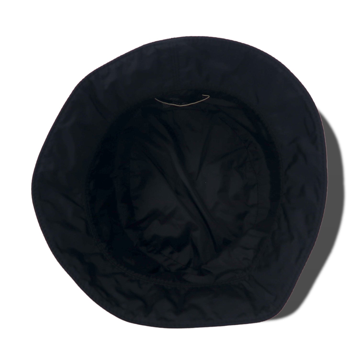 PRADA Cappello da pescatore made in Italy L Nylon con logo ricamato nero
