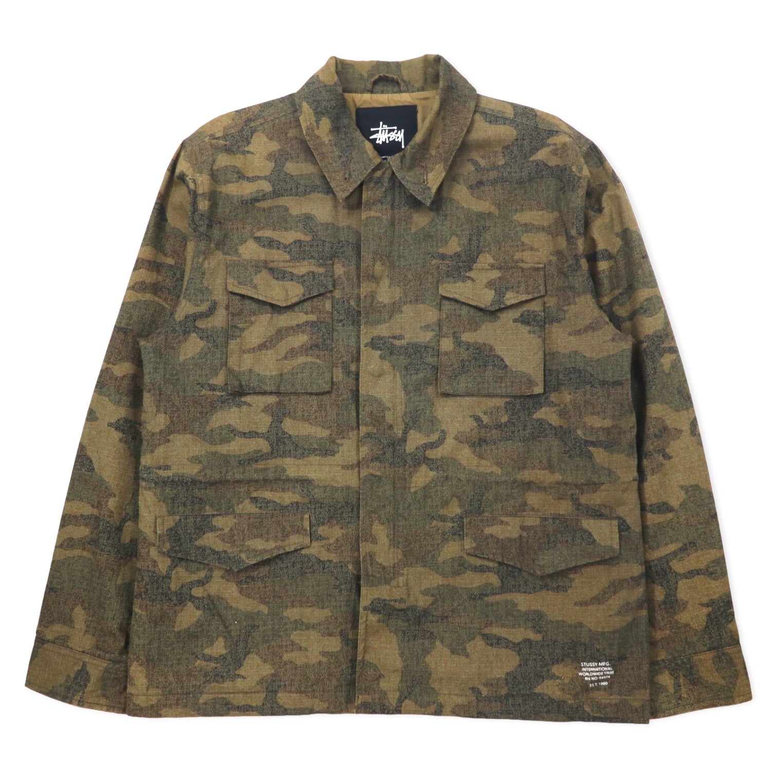 Stussy M-65 Field Jacket M Cachi Camouflage Cotone Coulisse
