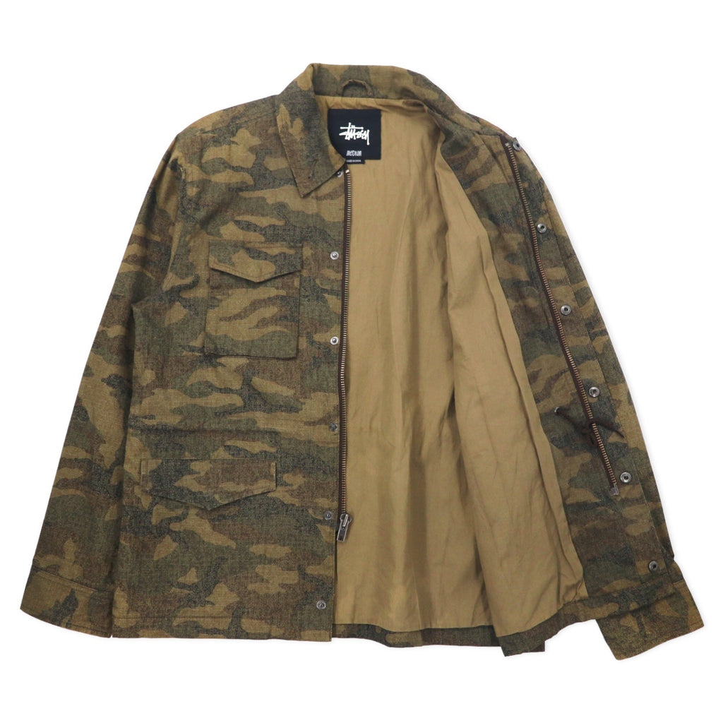 Stussy M-65 Field Jacket M Cachi Camouflage Cotone Coulisse