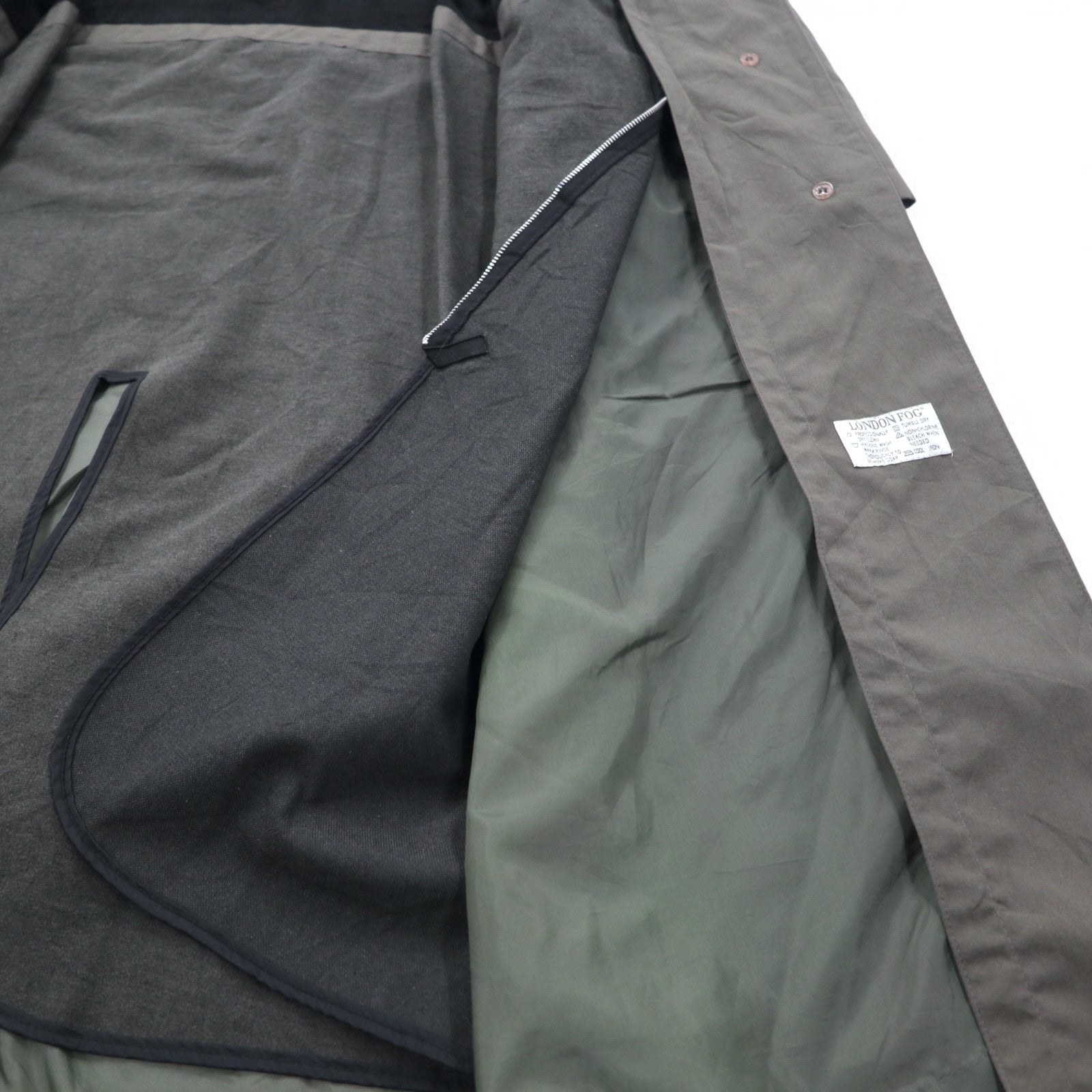 LONDON FOG Trench XL grigio poliestere cotone fodera rimovibile