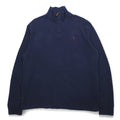 POLO RALPH LAUREN Felpa con mezza zip L blu navy cotone ricamo pony piccolo