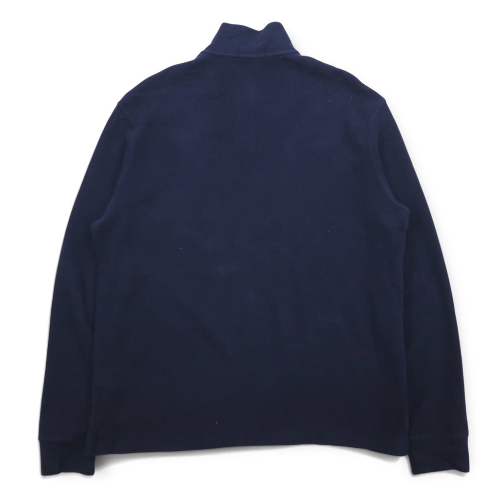 POLO RALPH LAUREN Felpa con mezza zip L blu navy cotone ricamo pony piccolo