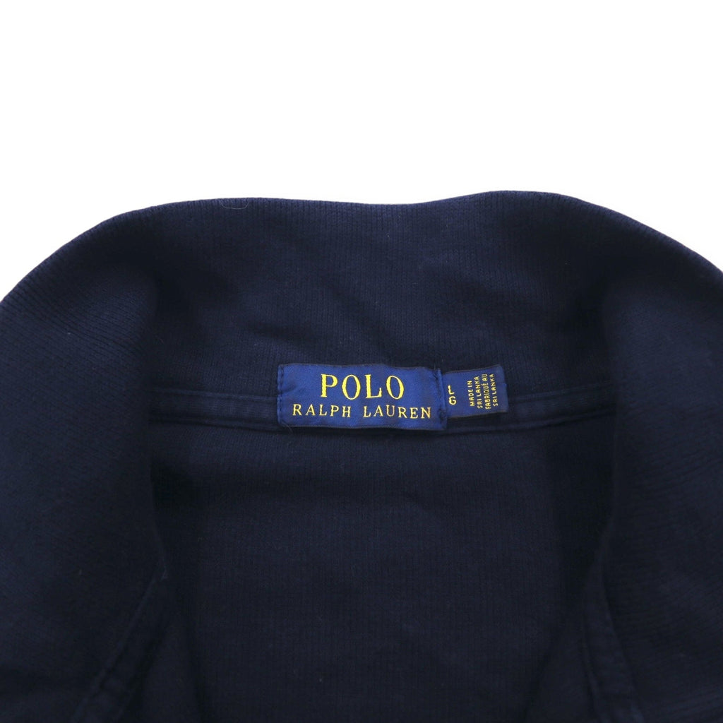 POLO RALPH LAUREN Felpa con mezza zip L blu navy cotone ricamo pony piccolo