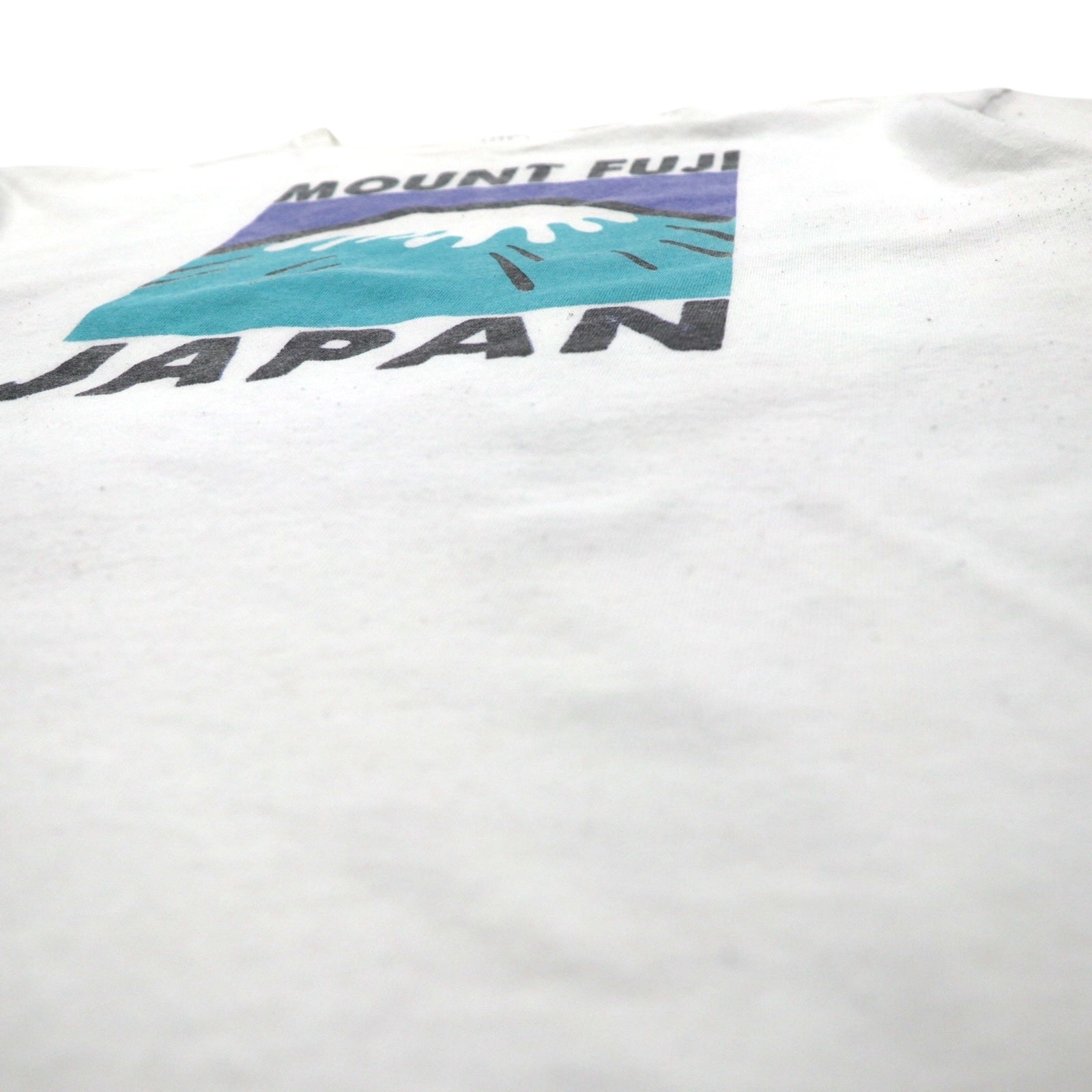 T-shirt vintage rielaborata RETURN TO SENDER stampa fronte-retro L bianca MOUNT FUJI JAPAN Monte Fuji