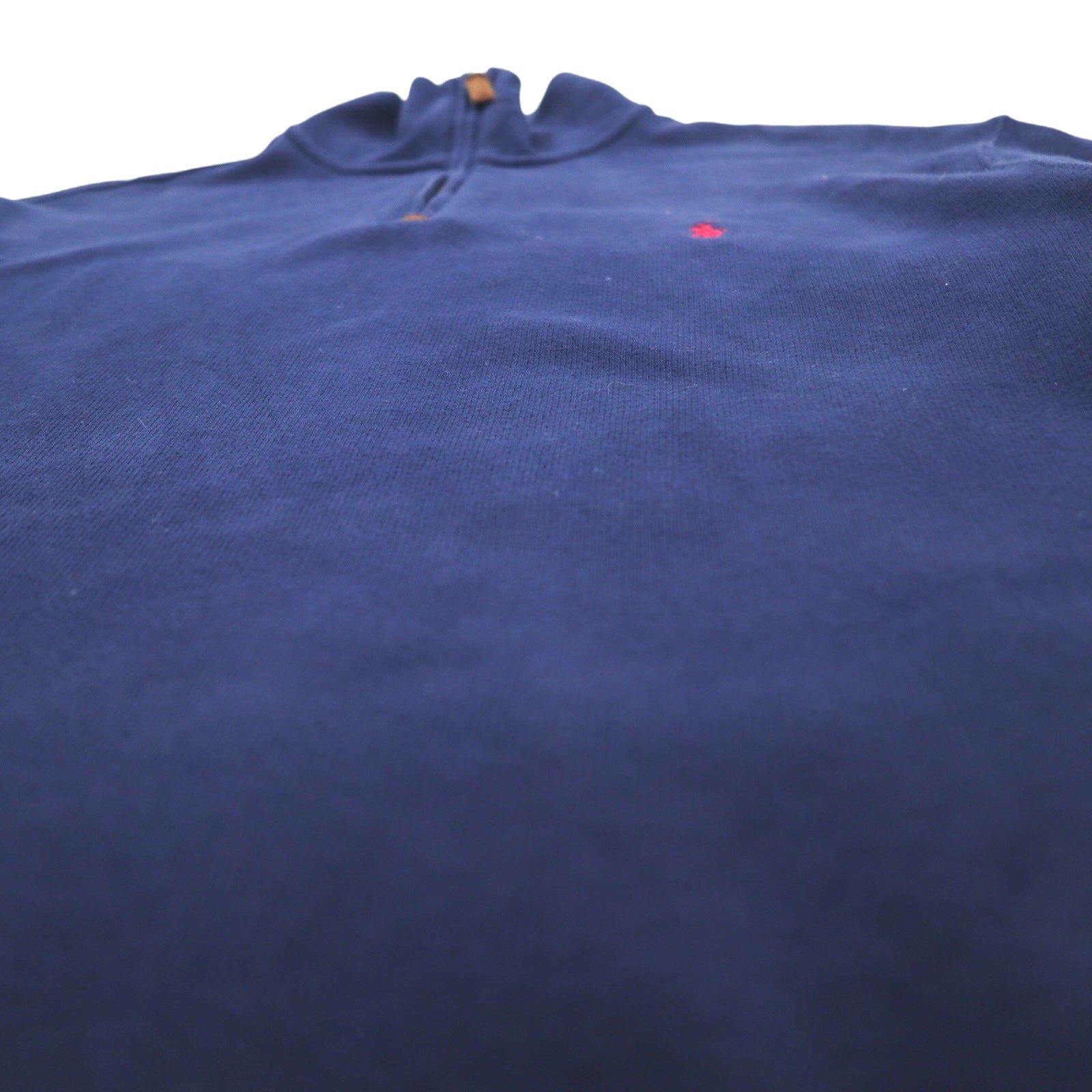 POLO RALPH LAUREN Felpa con mezza zip L blu navy cotone ricamo pony piccolo