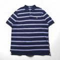 Polo by Ralph Lauren anni '90 Polo a righe 2XL Blu marino Cotone Piqué Ricamo Small Pony