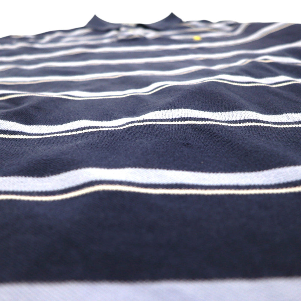 Polo by Ralph Lauren anni '90 Polo a righe 2XL Blu marino Cotone Piqué Ricamo Small Pony