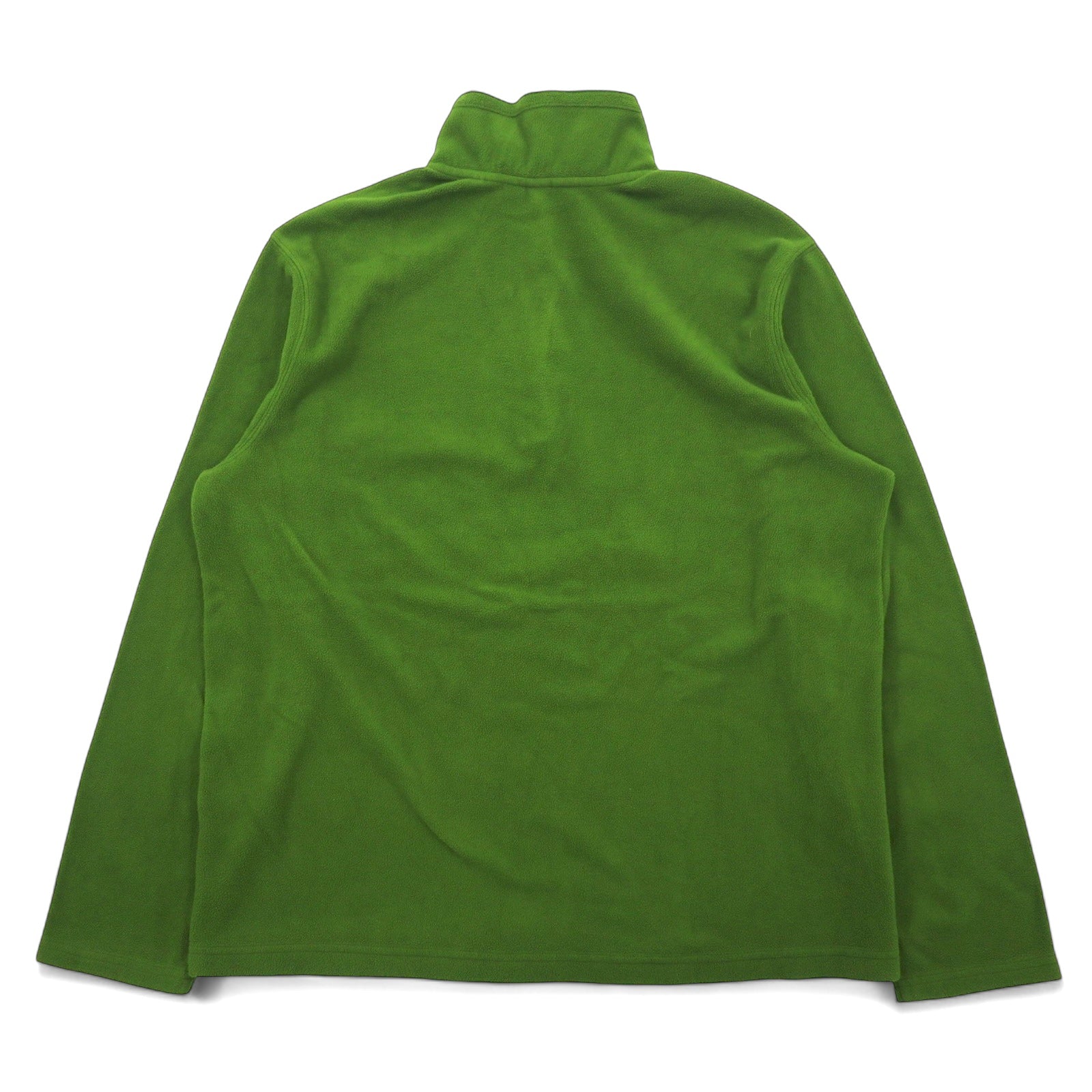 Eddie Bauer pile con mezza zip, taglia L, verde, poliestere, POLARTEC, logo ricamato