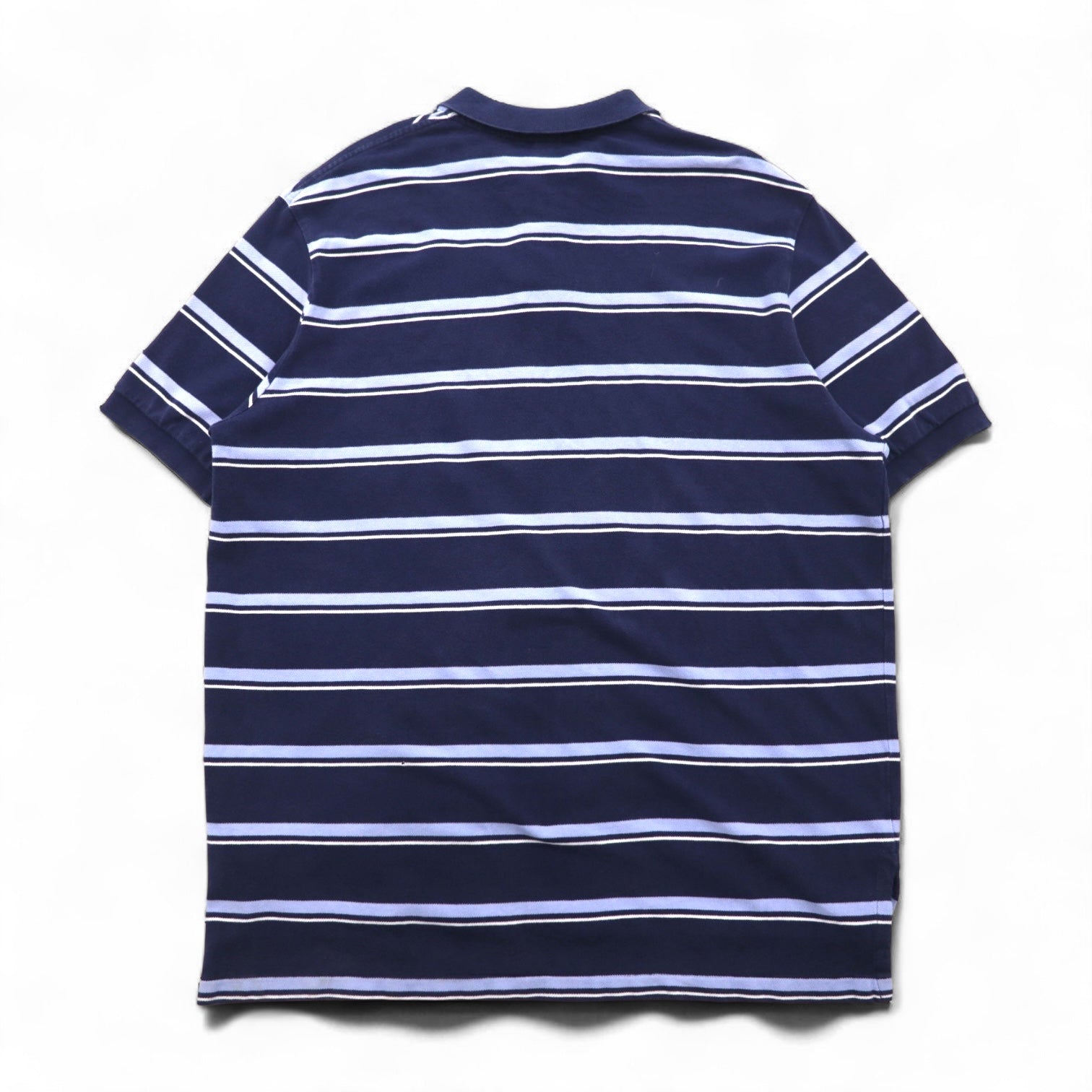 Polo by Ralph Lauren anni '90 Polo a righe 2XL Blu marino Cotone Piqué Ricamo Small Pony