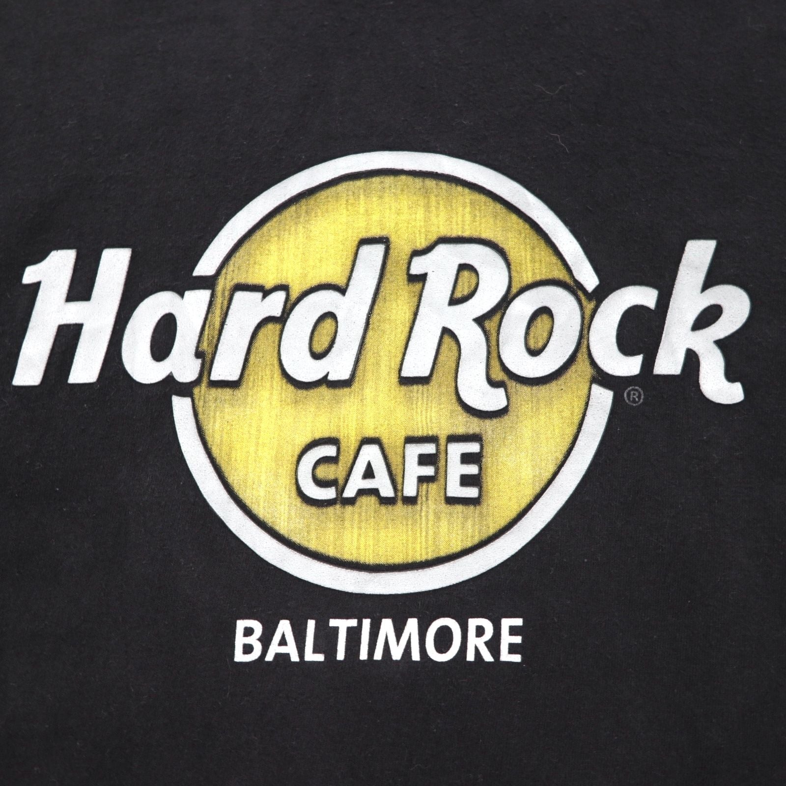 T-shirt Hard Rock CAFE con stampa logo, taglia L, colore nero, in cotone, BALTIMORE, Made in Mexico
