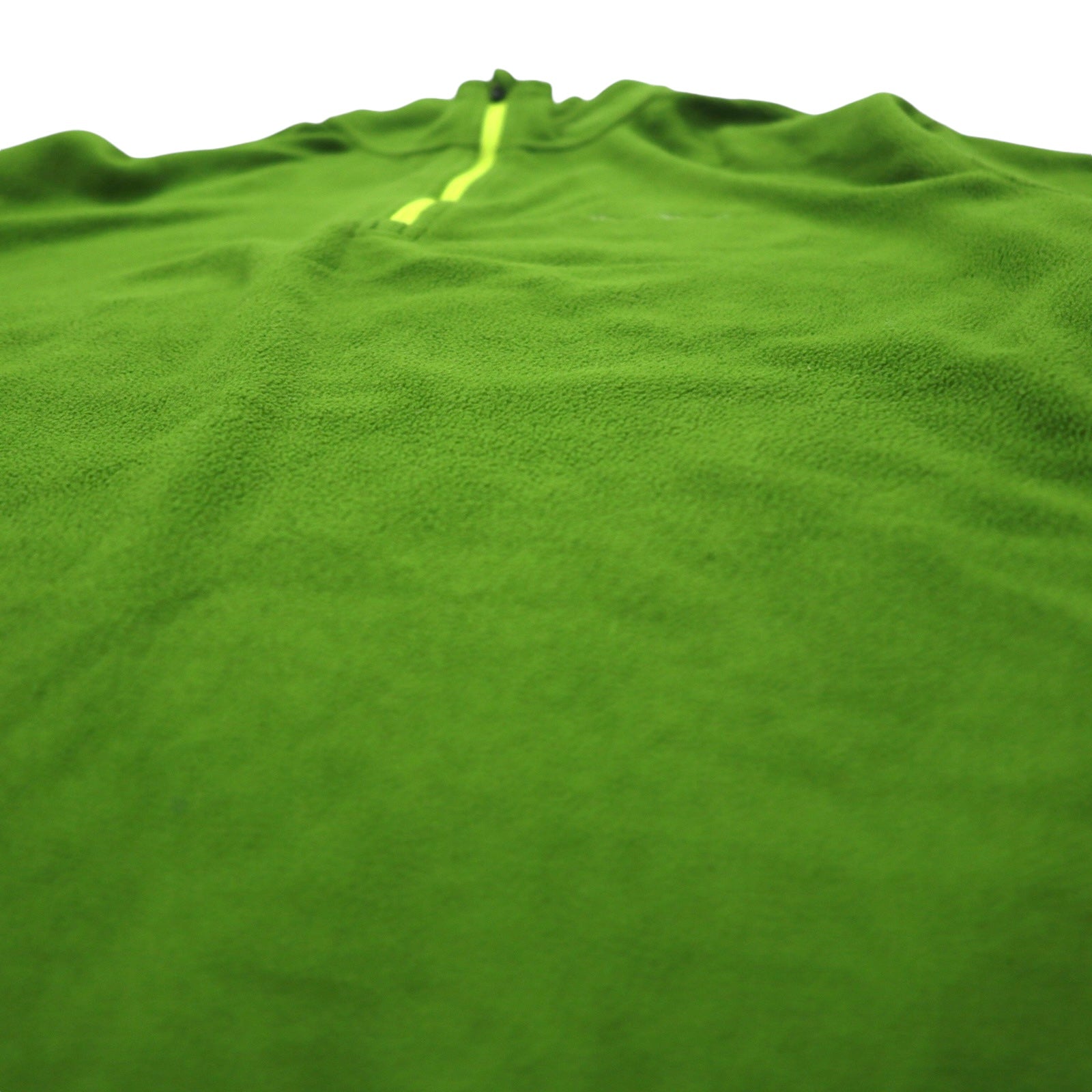 Eddie Bauer pile con mezza zip, taglia L, verde, poliestere, POLARTEC, logo ricamato
