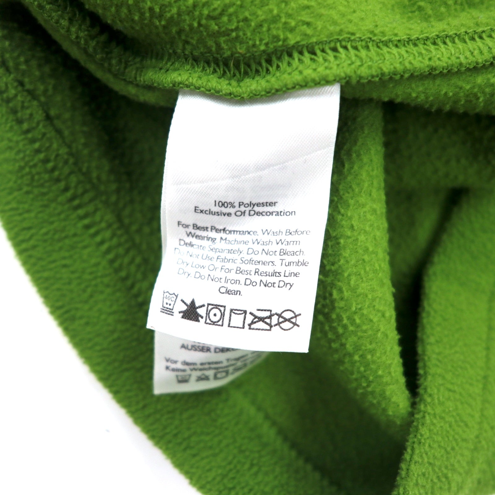 Eddie Bauer pile con mezza zip, taglia L, verde, poliestere, POLARTEC, logo ricamato