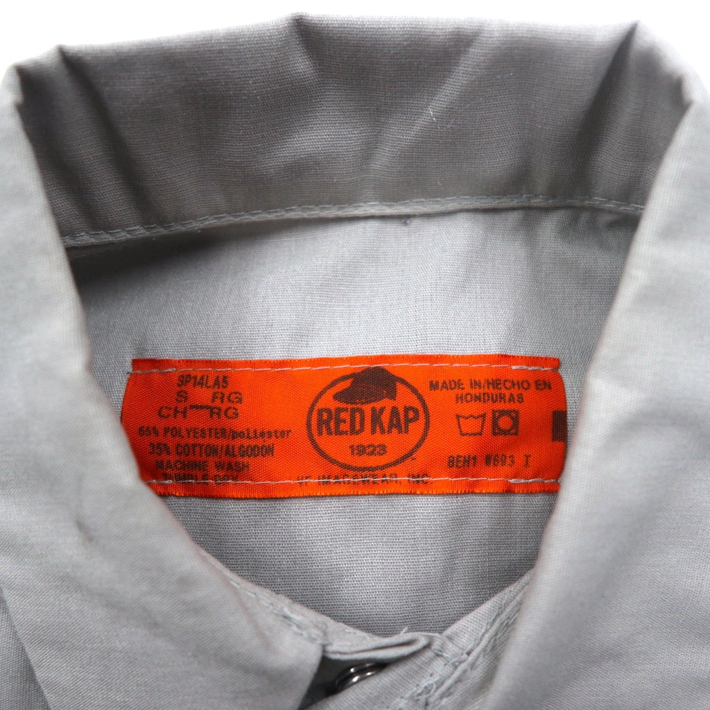 RED KAP Camicia da lavoro S Grigio Poliestere Cotone Tasche frontali Prodotta in Honduras