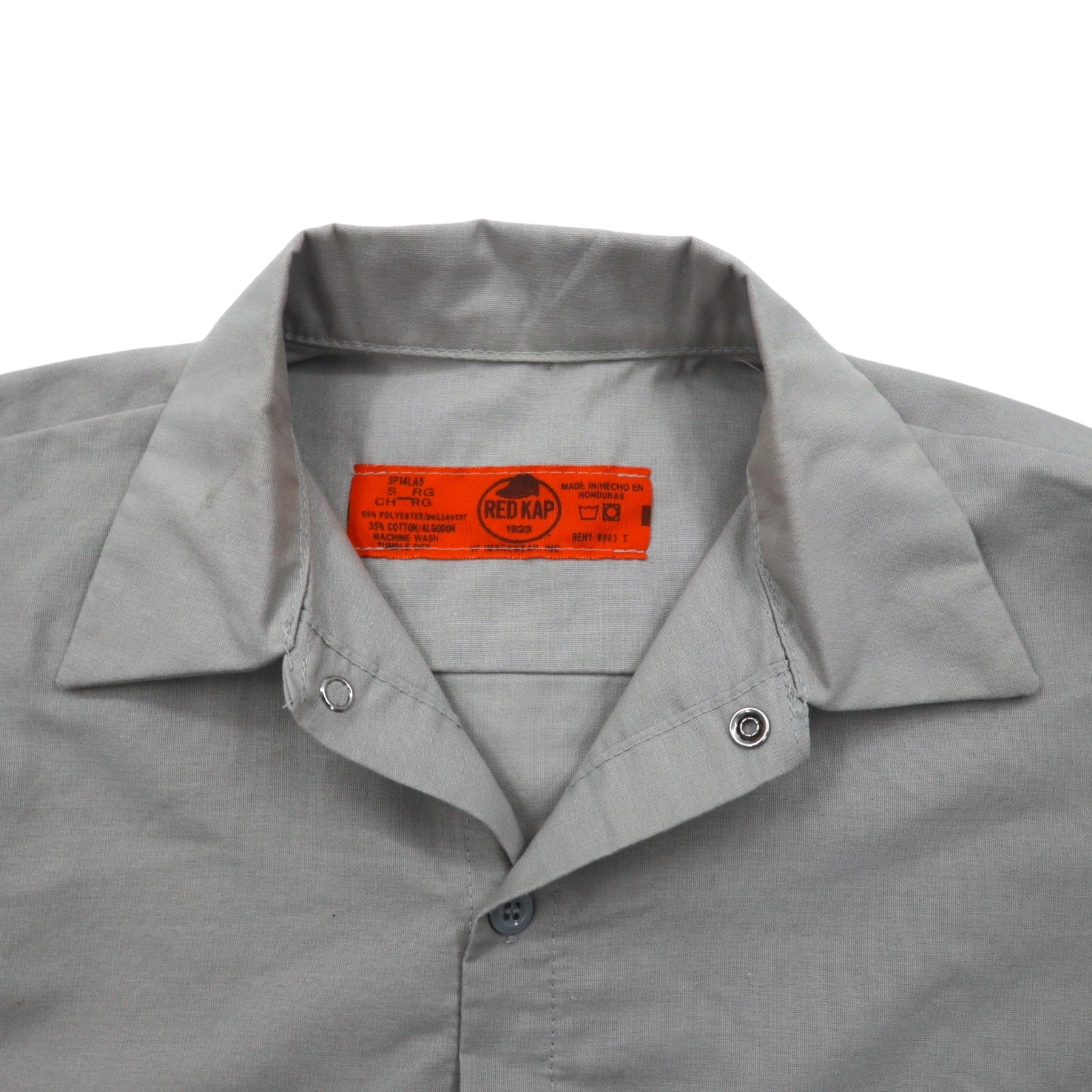 RED KAP Camicia da lavoro S Grigio Poliestere Cotone Tasche frontali Prodotta in Honduras