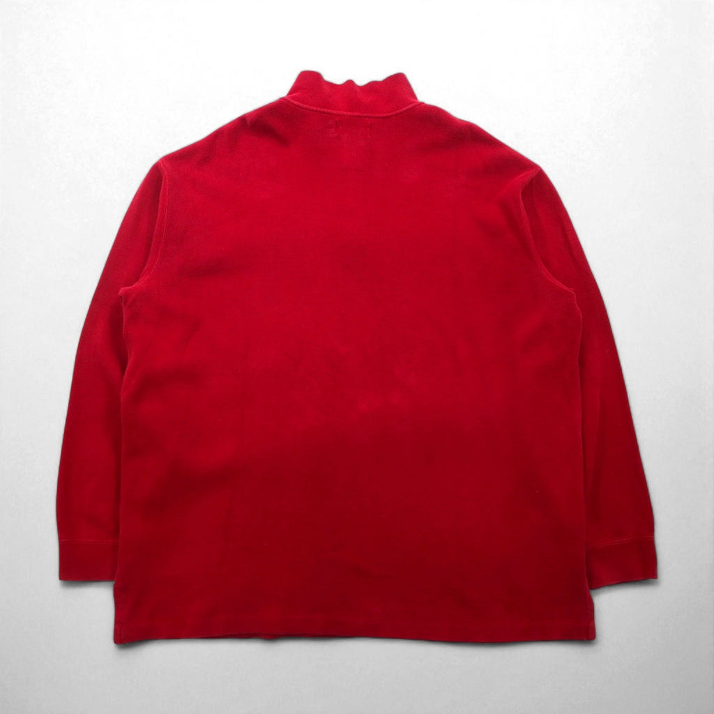 Polo Ralph Lauren 90年代 ハーフジップ スウェット トレーナー 2XL レッド スモールポニー刺繡 ビッグサイズ