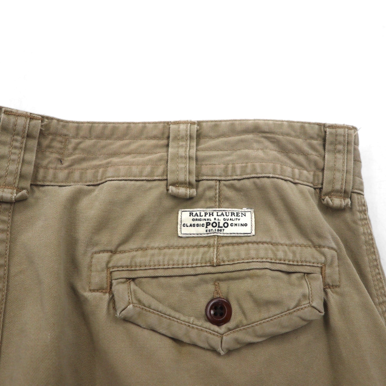 Polo by Ralph Lauren anni '90, pantaloncini cargo Polo Chino baggy, shorts, taglia XL, beige, cotone, al ginocchio