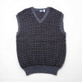 Woolrich 80年代 イギリス製 Vネック ワイド ニット ベスト XL グレー ウール