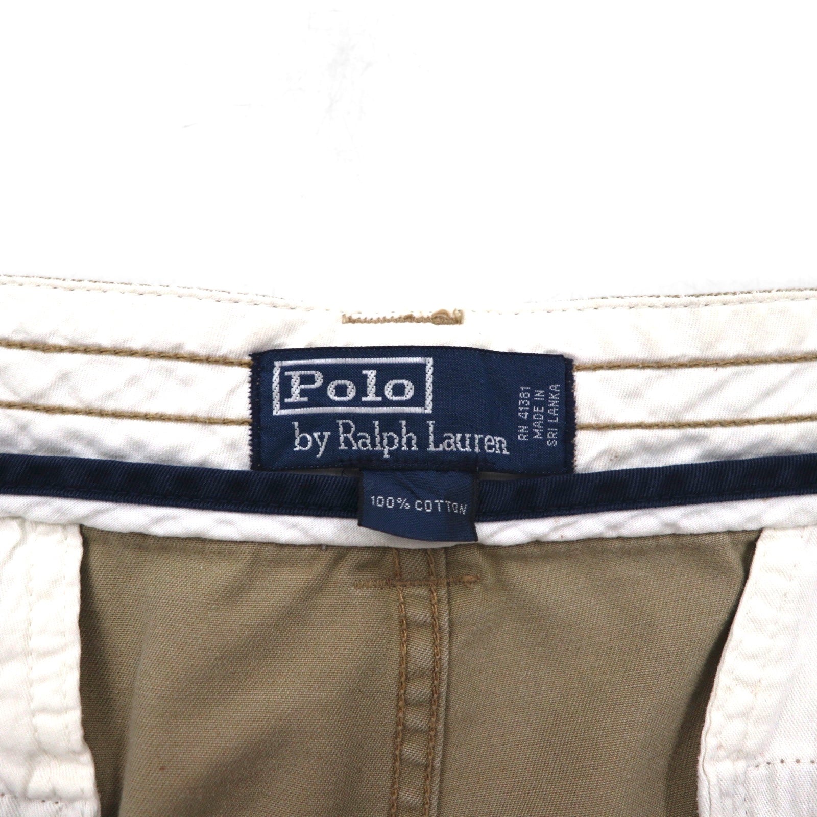 Polo by Ralph Lauren anni '90, pantaloncini cargo Polo Chino baggy, shorts, taglia XL, beige, cotone, al ginocchio