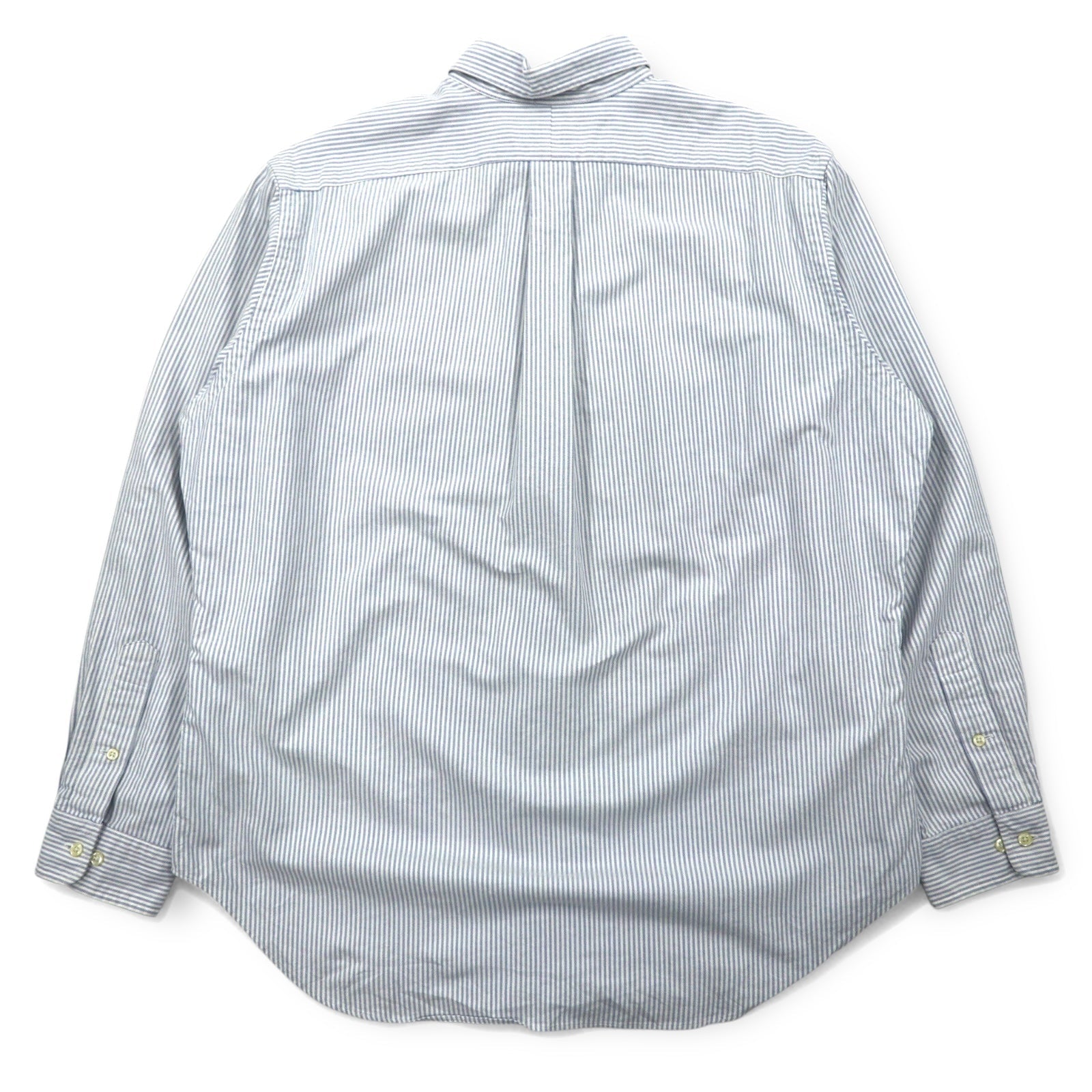 Camicia button-down Ralph Lauren anni '90 CLASSIC FIT in oxford, XL, a righe blu e bianche con ricamo pony piccolo