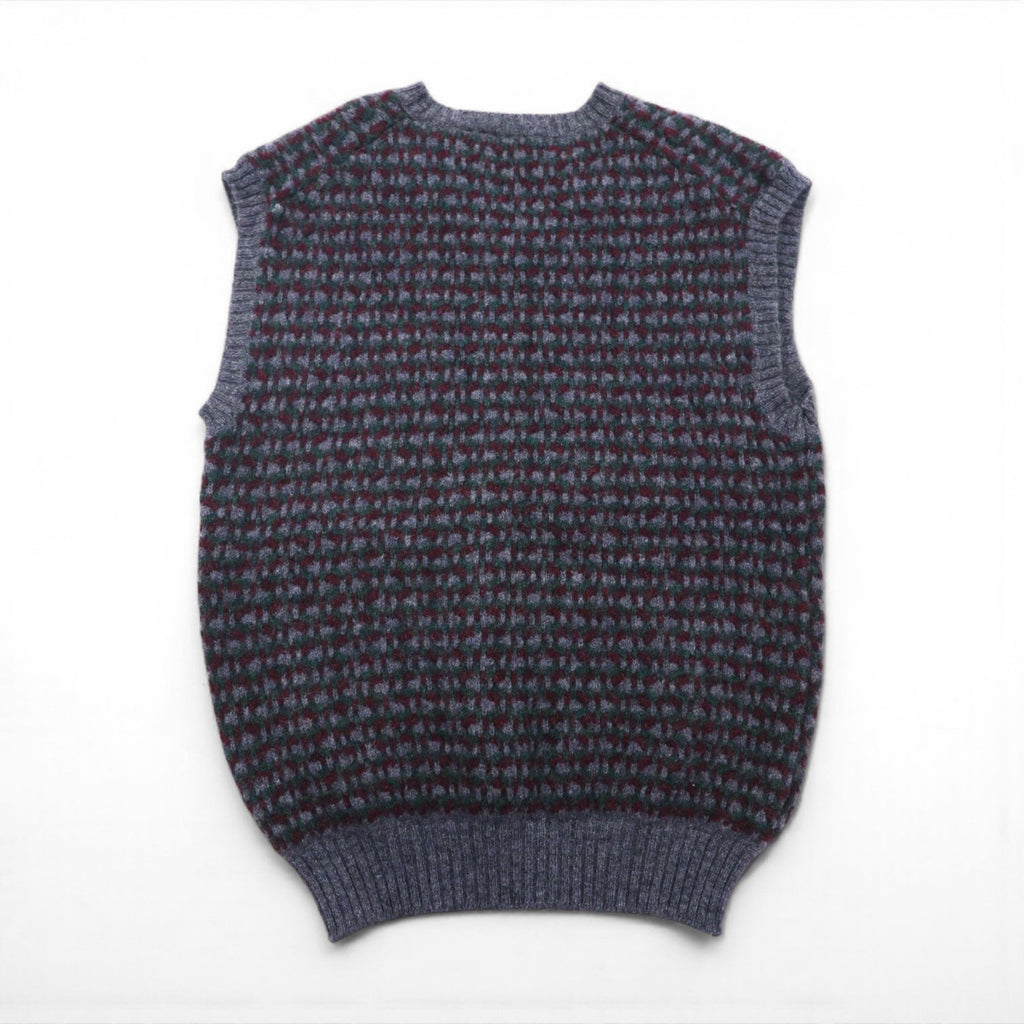 Woolrich 80年代 イギリス製 Vネック ワイド ニット ベスト XL グレー ウール