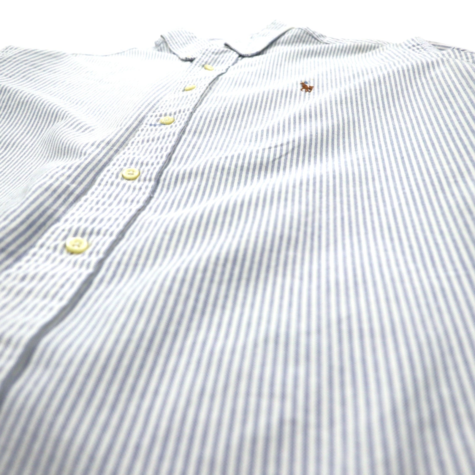 Camicia button-down Ralph Lauren anni '90 CLASSIC FIT in oxford, XL, a righe blu e bianche con ricamo pony piccolo