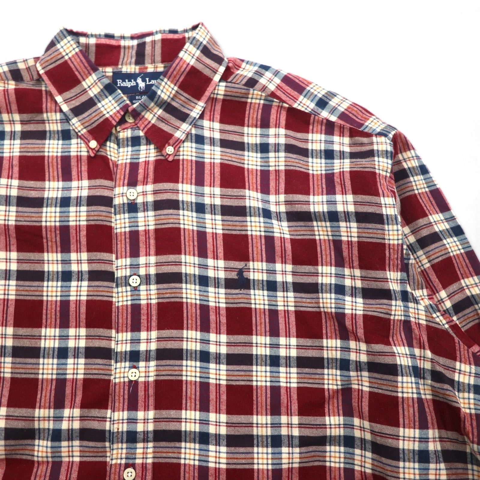 Ralph Lauren 90年代 ボタンダウン フランネルシャツ XL レッド BLAIRE チェック スモールポニー刺繡
