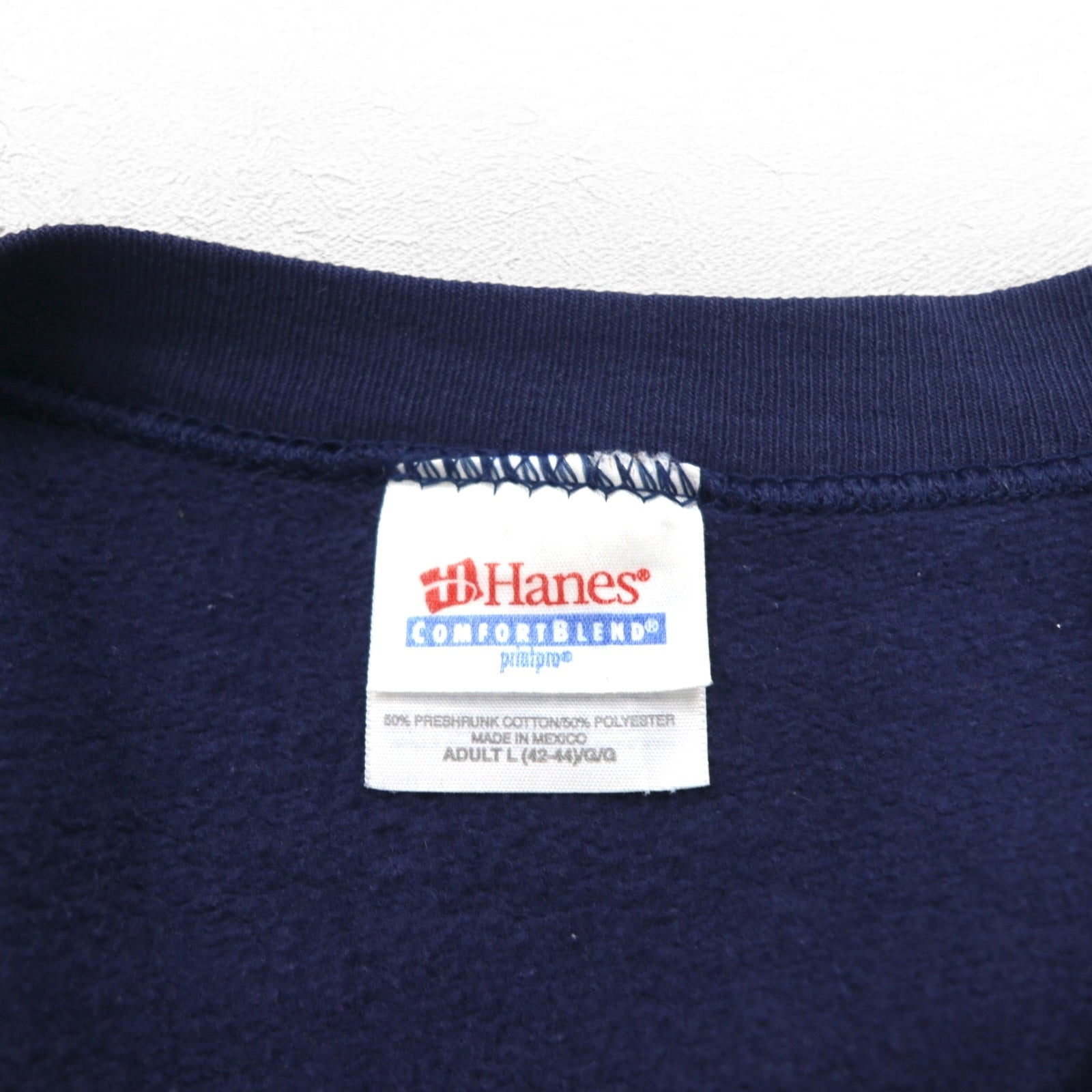 Cardigan in felpa Hanes rielaborata, taglia L, blu navy, cotone, DAVIS BLUE DEVILS, made in Messico