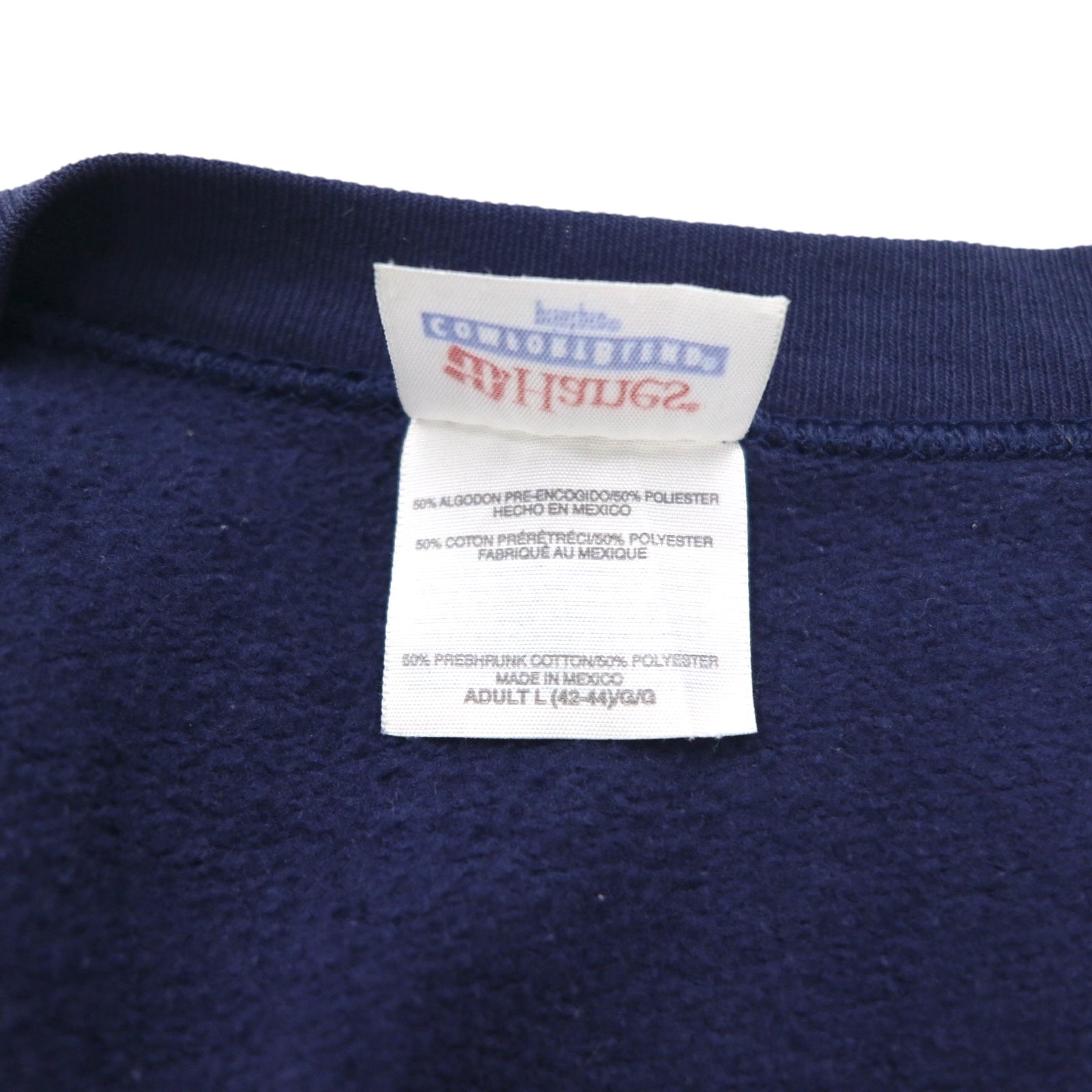 Cardigan in felpa Hanes rielaborata, taglia L, blu navy, cotone, DAVIS BLUE DEVILS, made in Messico