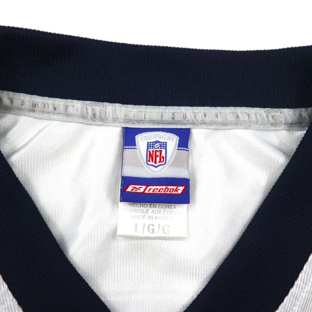 reebok maglia da gioco L bianca poliestere mesh numerata NFL TEXANS