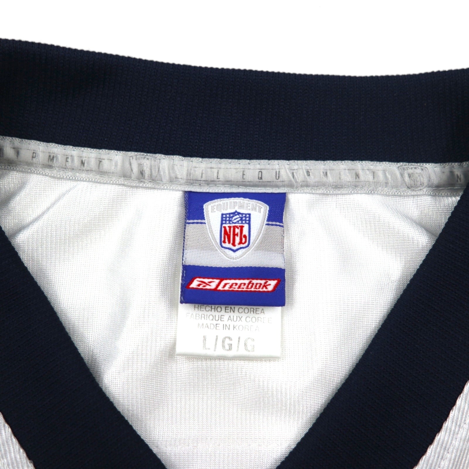 reebok maglia da gioco L bianca poliestere mesh numerata NFL TEXANS
