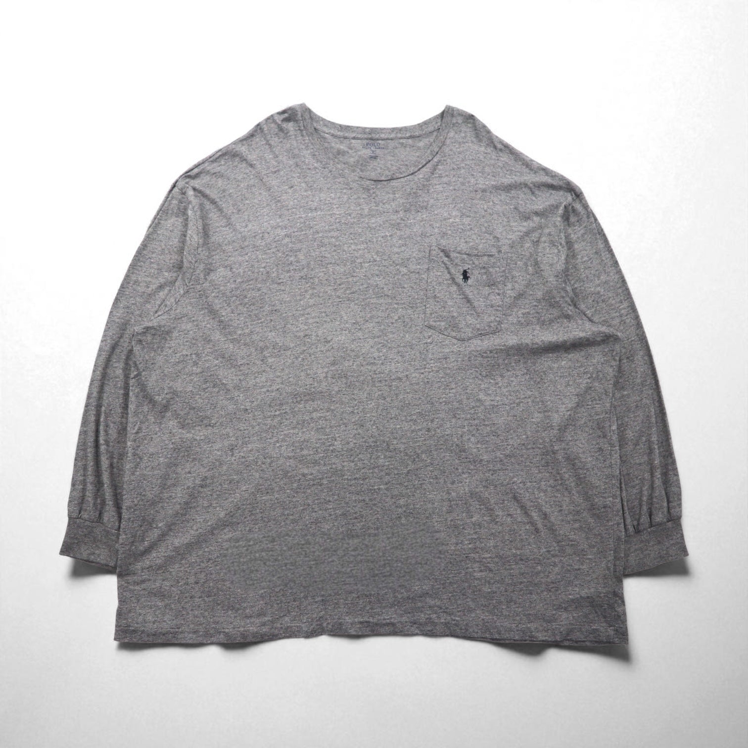 Polo Ralph Lauren ビッグサイズ 長袖Tシャツ ロンT 4XL グレー 胸ポケット スモールポニー刺繡