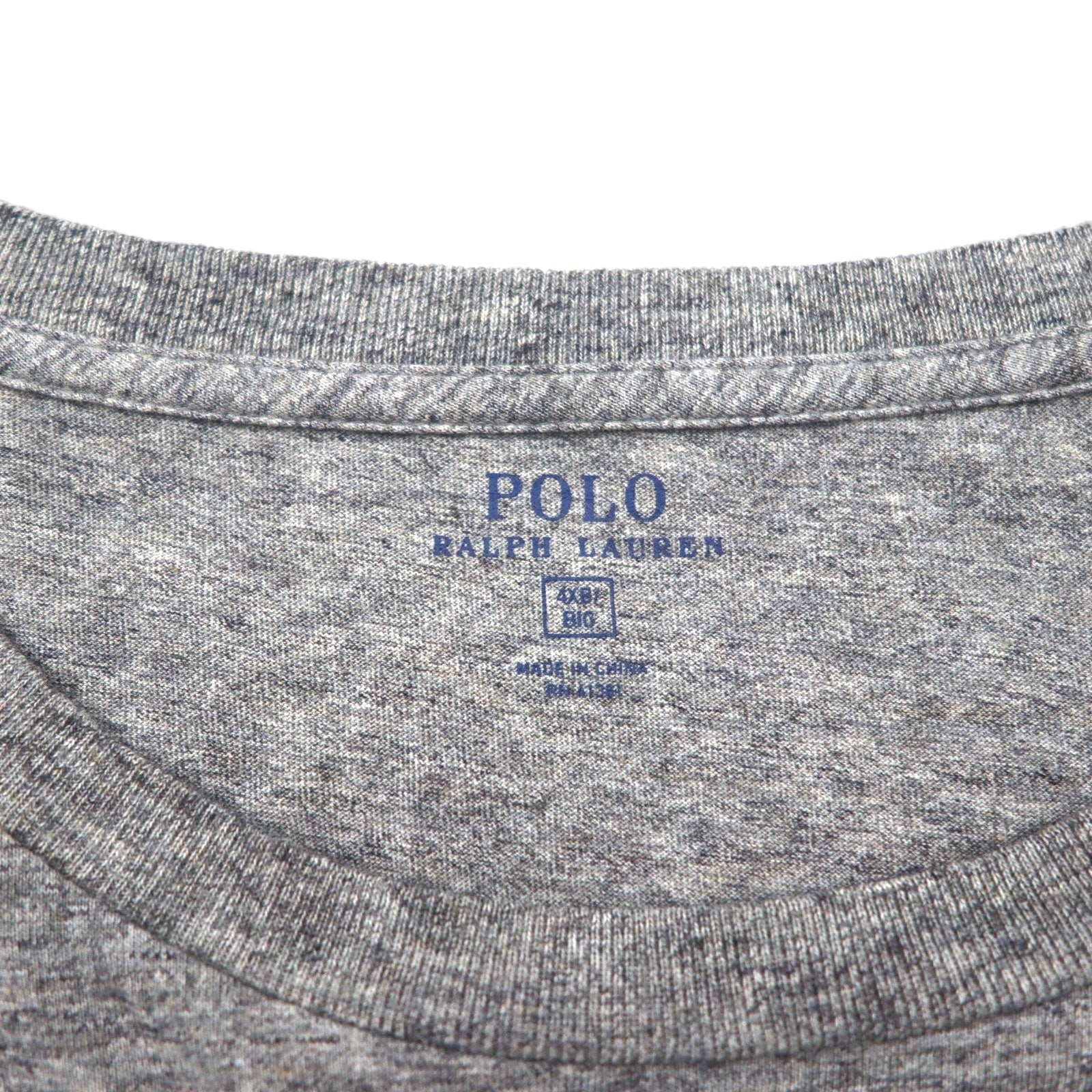 Polo Ralph Lauren ビッグサイズ 長袖Tシャツ ロンT 4XL グレー 胸ポケット スモールポニー刺繡