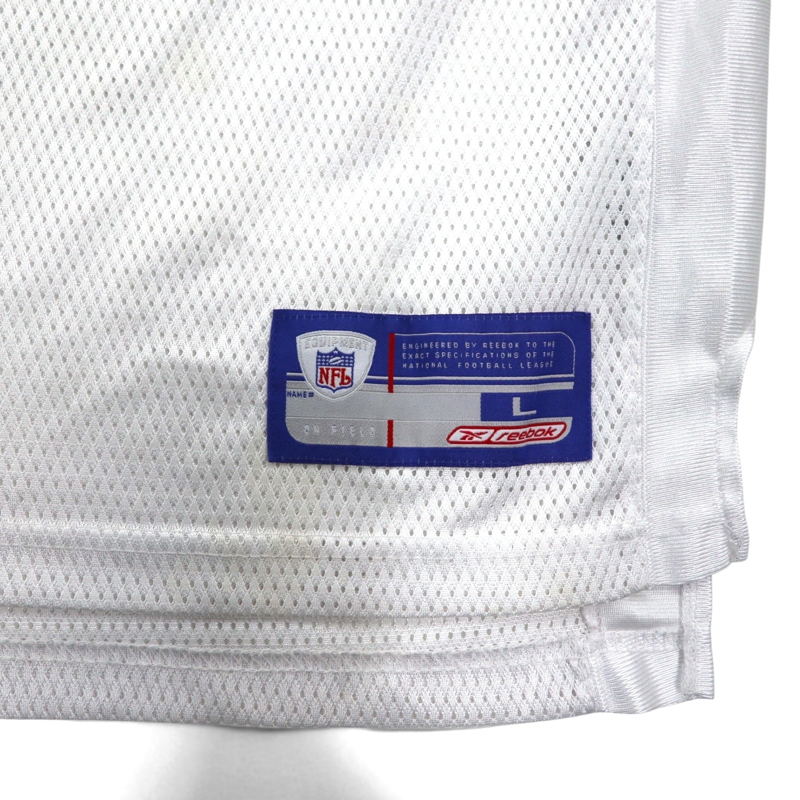 reebok maglia da gioco L bianca poliestere mesh numerata NFL TEXANS
