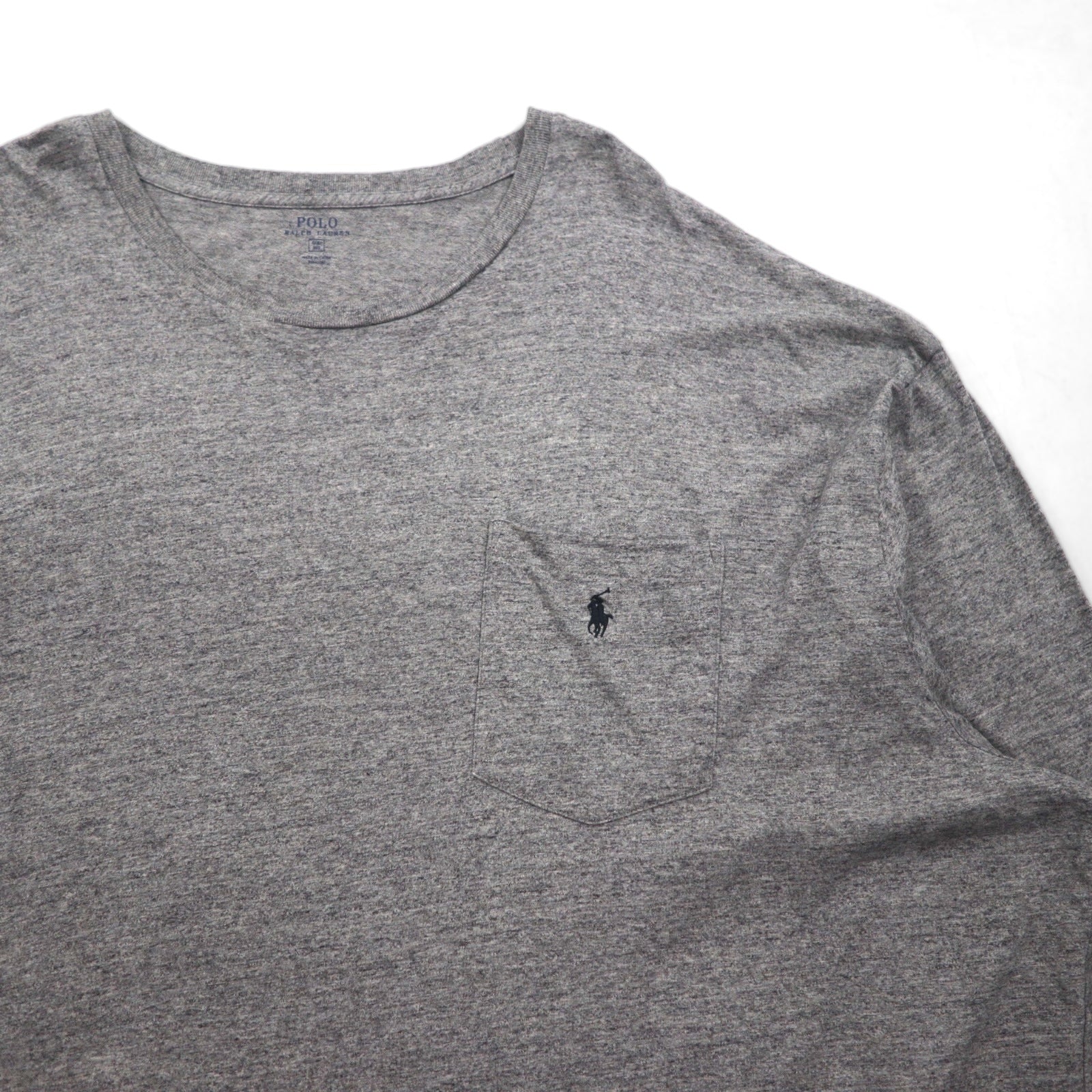 Polo Ralph Lauren ビッグサイズ 長袖Tシャツ ロンT 4XL グレー 胸ポケット スモールポニー刺繡