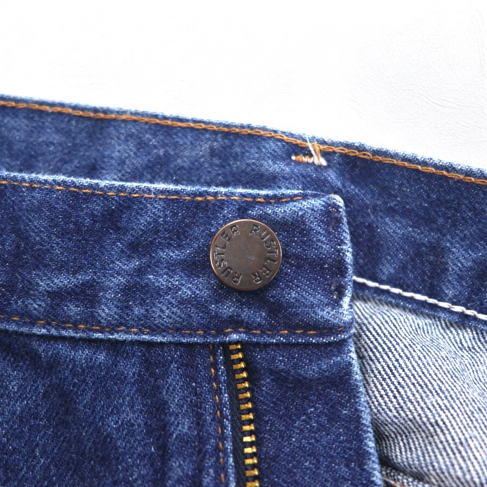 RUSTLER (Wrangler) Pantaloni in denim anni '90 USA L Blu indaco 87620NV