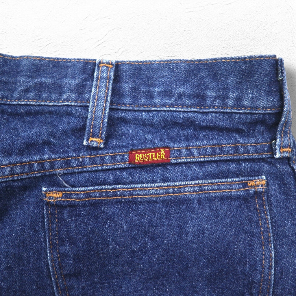 RUSTLER (Wrangler) Pantaloni in denim anni '90 USA L Blu indaco 87620NV