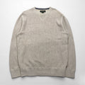 Eddie Bauer クルーネック 前V ニット セーター M ベージュ コットン 3823