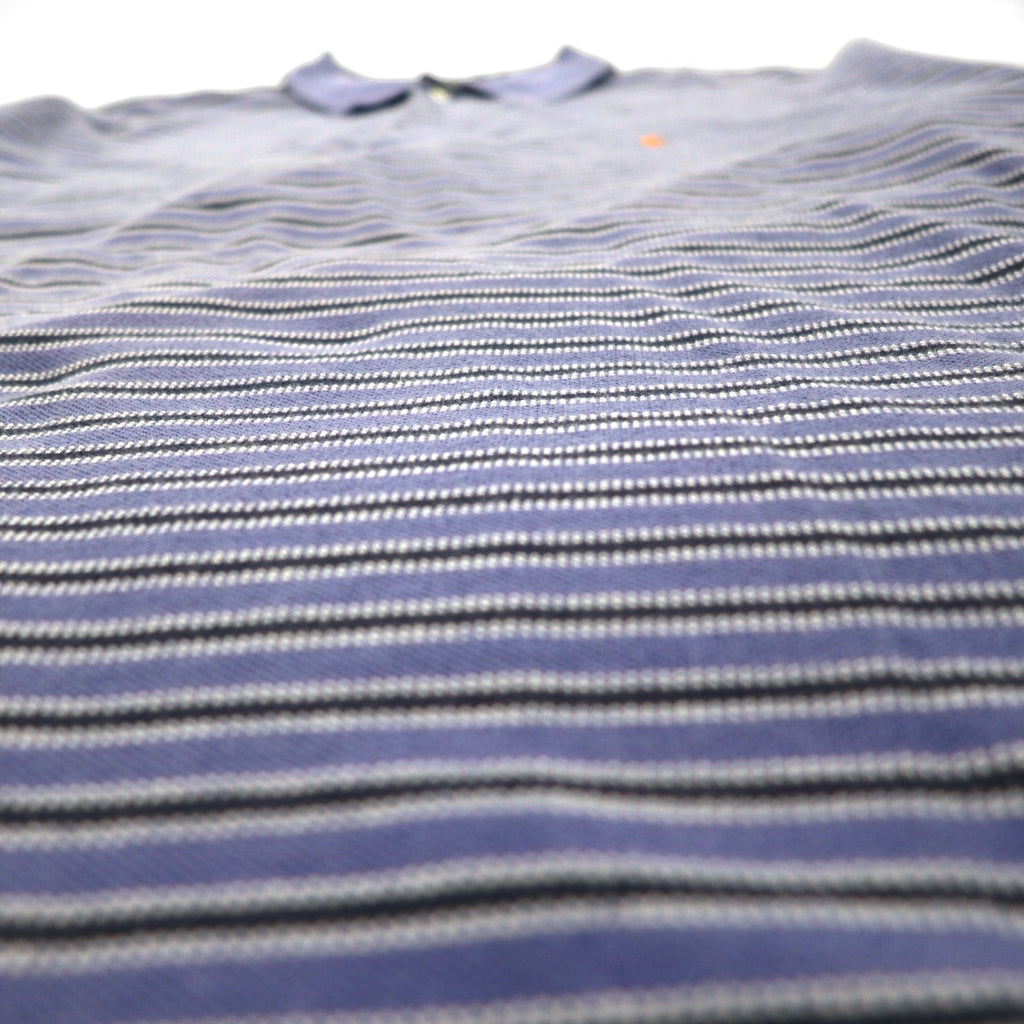 Polo by Ralph Lauren anni '90, polo a righe, XL, blu, cotone piqué, ricamo small pony