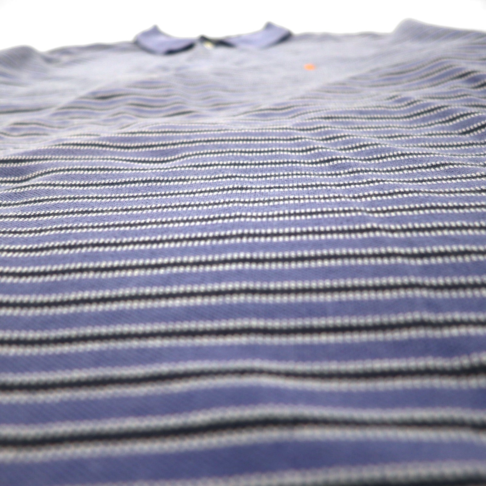 Polo by Ralph Lauren 90年代 ボーダー ポロシャツ XL ブルー コットン 鹿の子 スモールポニー刺繍