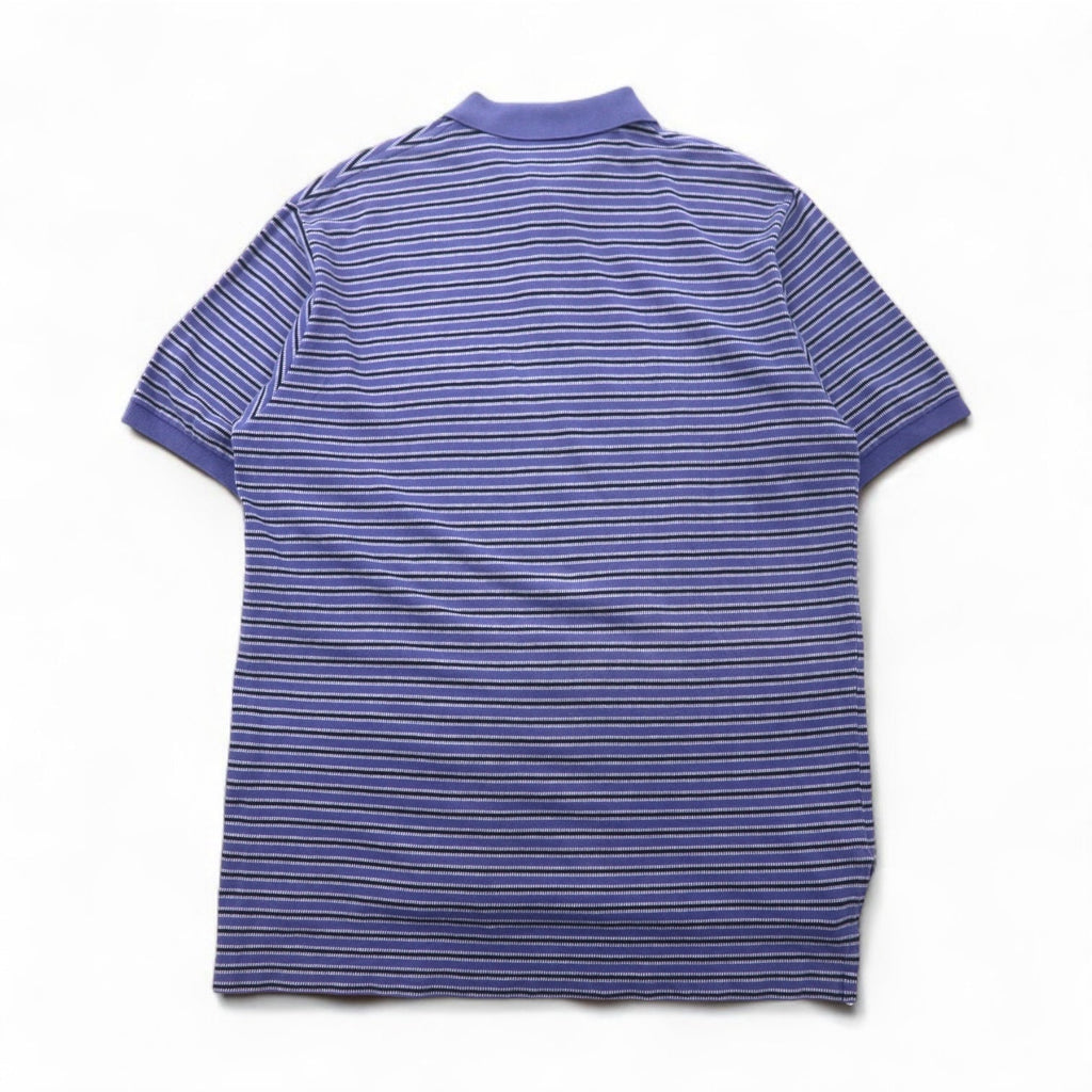 Polo by Ralph Lauren anni '90, polo a righe, XL, blu, cotone piqué, ricamo small pony